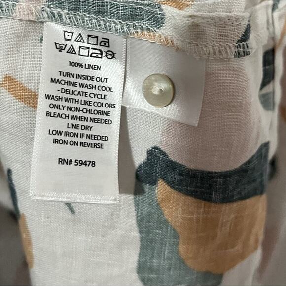 Rachel Zoe 100% Linen Button Down Mini Shirt Dress Size L Vacation Beachy Travel - Picture 6 of 6